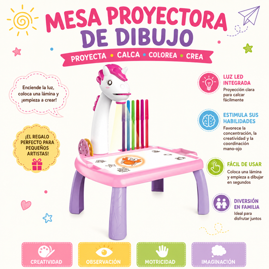 Escritório de aprendizagem para crianças unicórnio rosa