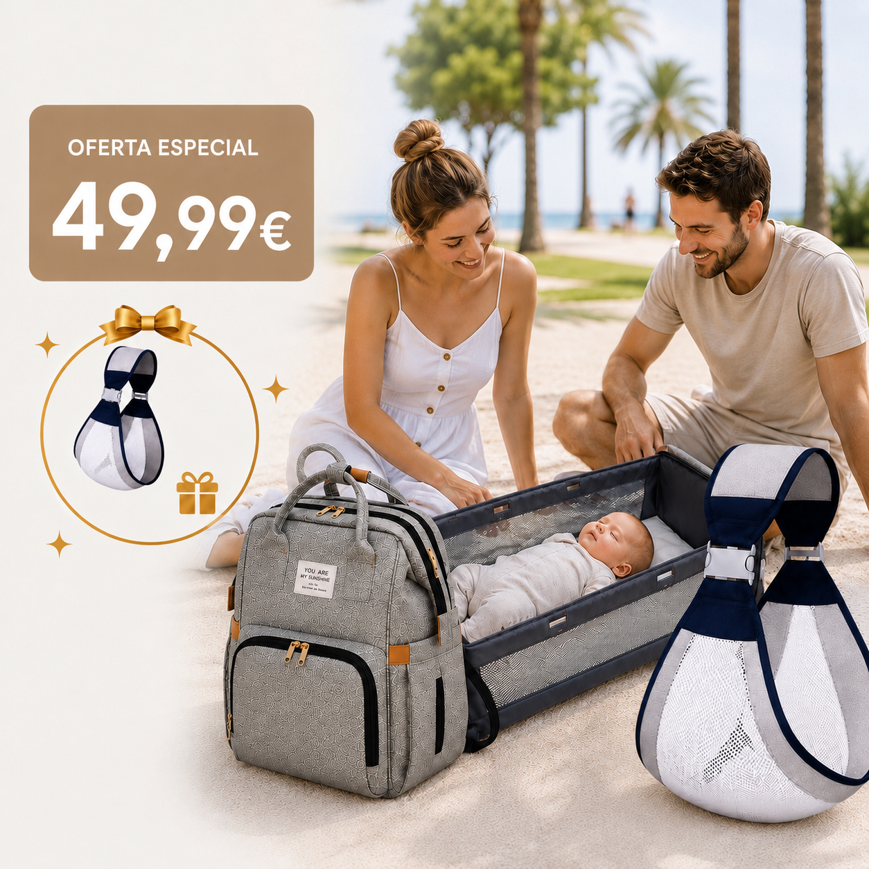 Mochila multifuncional + Regalo Portabebé