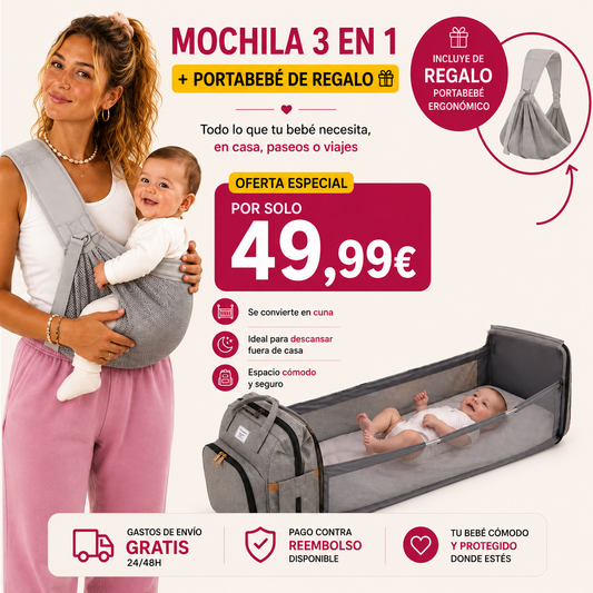 Mochila 3 en 1 + Portabebé Ergonómico De Regalo🎁