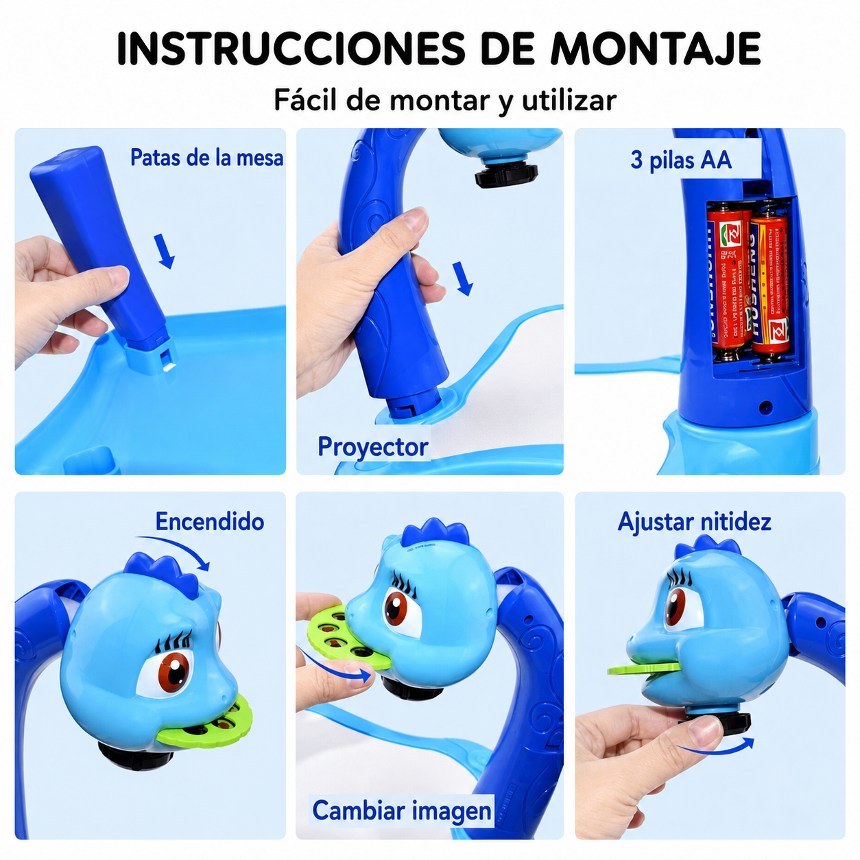 Secretária de aprendizagem para crianças (azul)