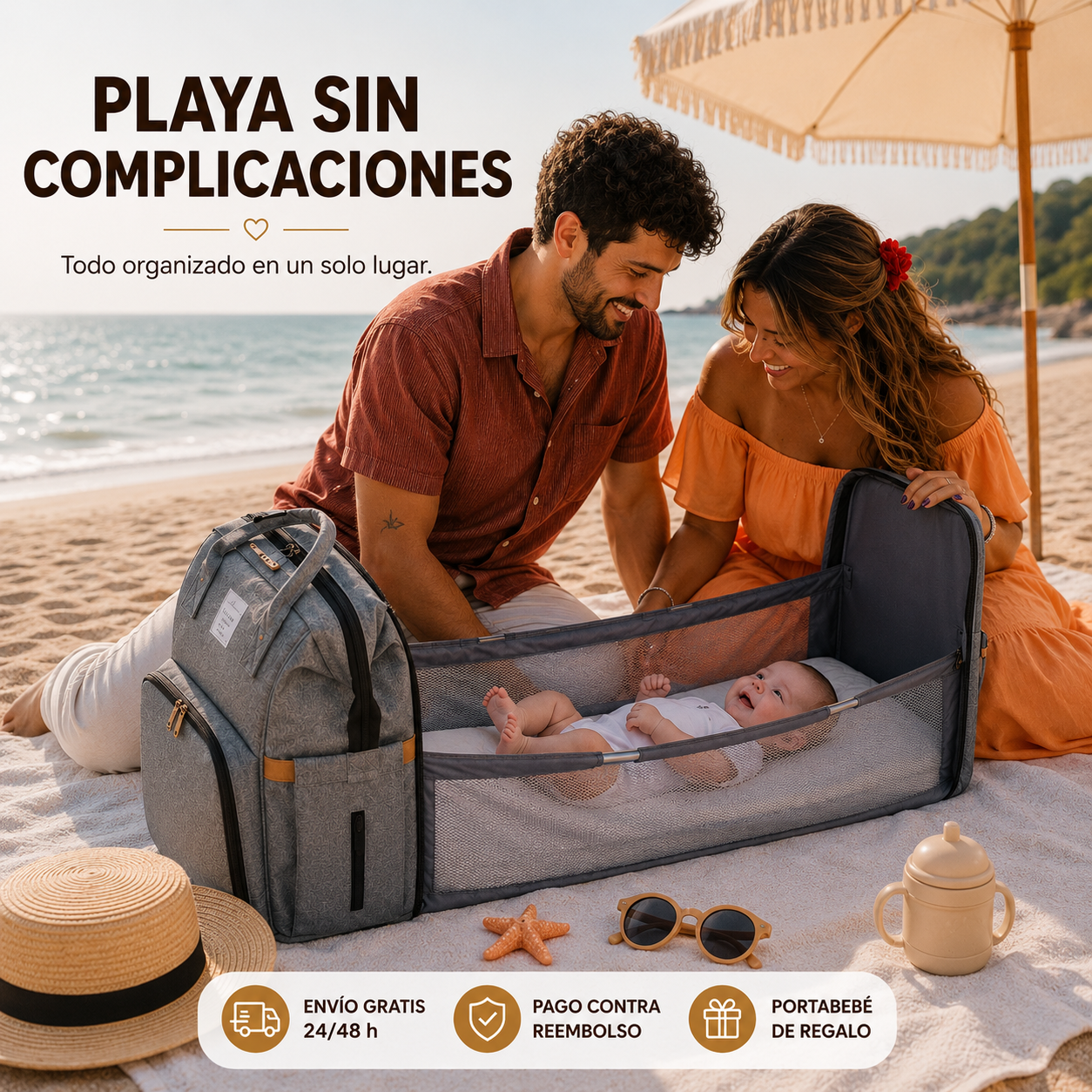 Mochila 3 en 1 Cambiador y Cuna Portátil