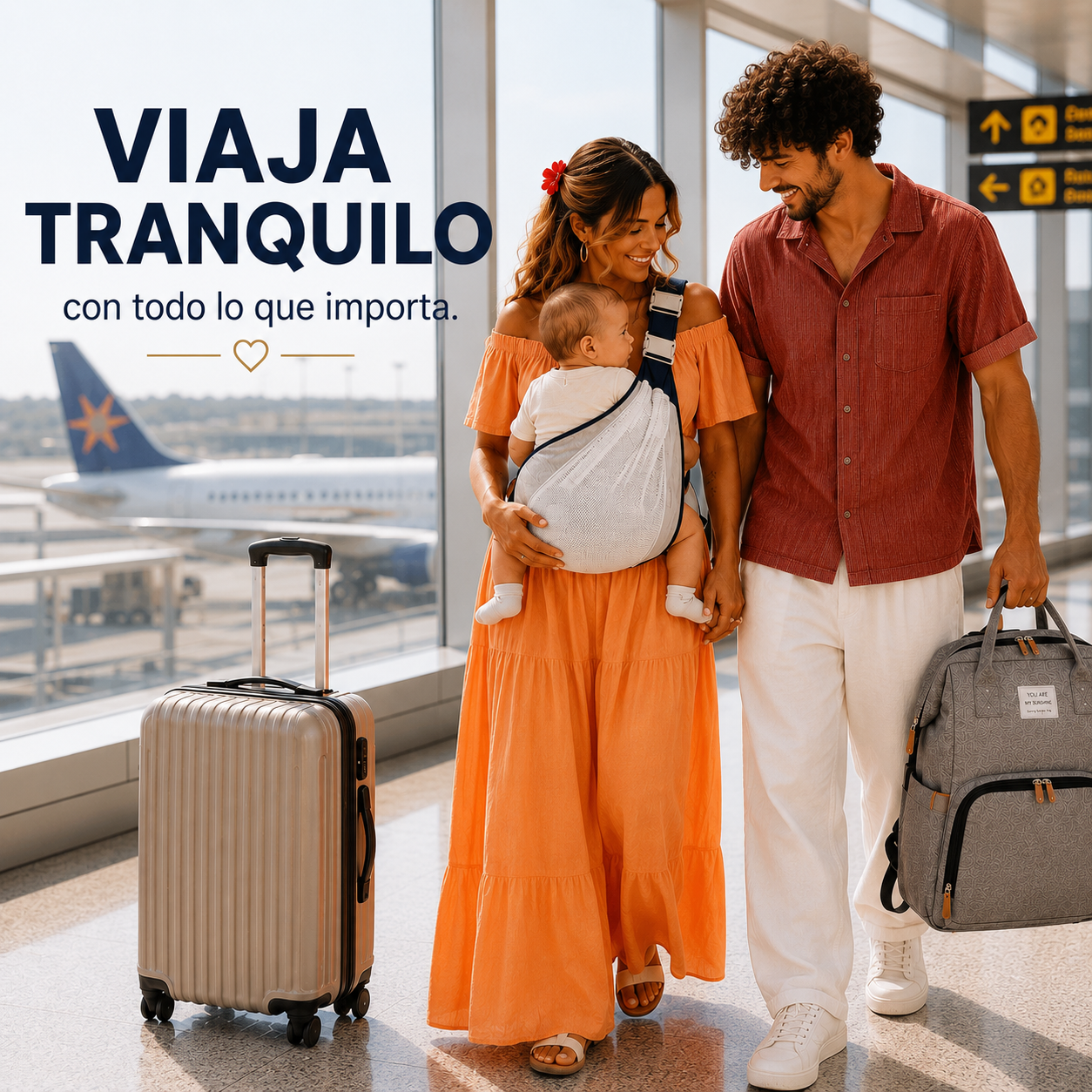 Pack Viagem para Bebé Mochila 3 em 1 + Porta-bebé de Oferta